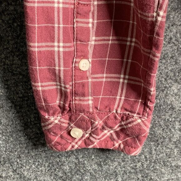 Abercrombie & Fitch Crop Wrap Top Long Sleeve Pink M Plaid Side Tie Soft Viscose - Picture 7 of 11